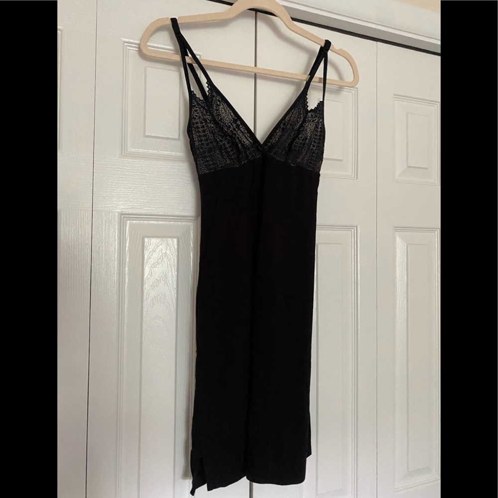 Cosabella black cotton sleeping cami dress